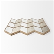Mercana Cheveronna 36x12 Chevron Brown Wood Frame Mirror