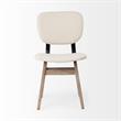 Mercana Haden I Cream Fabric Wrap Brown Solid Wood Base Dining Chair (Set of 2)