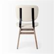 Mercana Haden I Cream Fabric Wrap Brown Solid Wood Base Dining Chair (Set of 2)