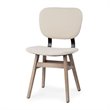 Mercana Haden I Cream Fabric Wrap Brown Solid Wood Base Dining Chair (Set of 2)