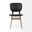 Mercana Haden I Black Faux-Leather Brown Wood Iron Dining Chair (Set of 2)