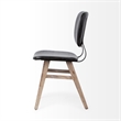 Mercana Haden I Black Faux-Leather Brown Wood Iron Dining Chair (Set of 2)