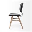Mercana Haden I Black Faux-Leather Brown Wood Iron Dining Chair (Set of 2)