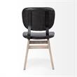 Mercana Haden I Black Faux-Leather Brown Wood Iron Dining Chair (Set of 2)