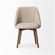Mercana Ronald I Cream Fabric Wrap Brown Wooden Base Dining Chair (Set of 2)