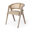 Mercana Furniture Tabitha I Brown Wooden Frame Natural Linen Seat Dining Chair