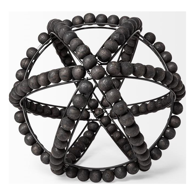 Mercana Earnhardt II Decorative Metal and Wood Bead Decorative Orb