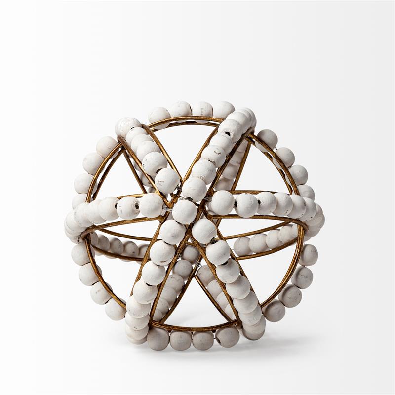 Mercana Espanlade I Metal Orb with White Wood Beads