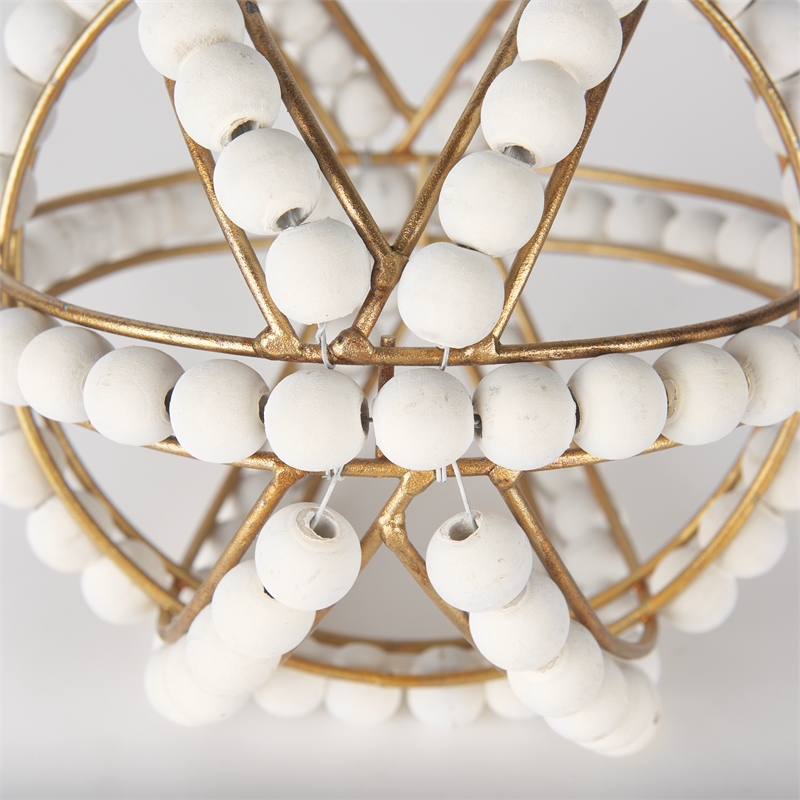 Mercana Espanlade I Metal Orb with White Wood Beads