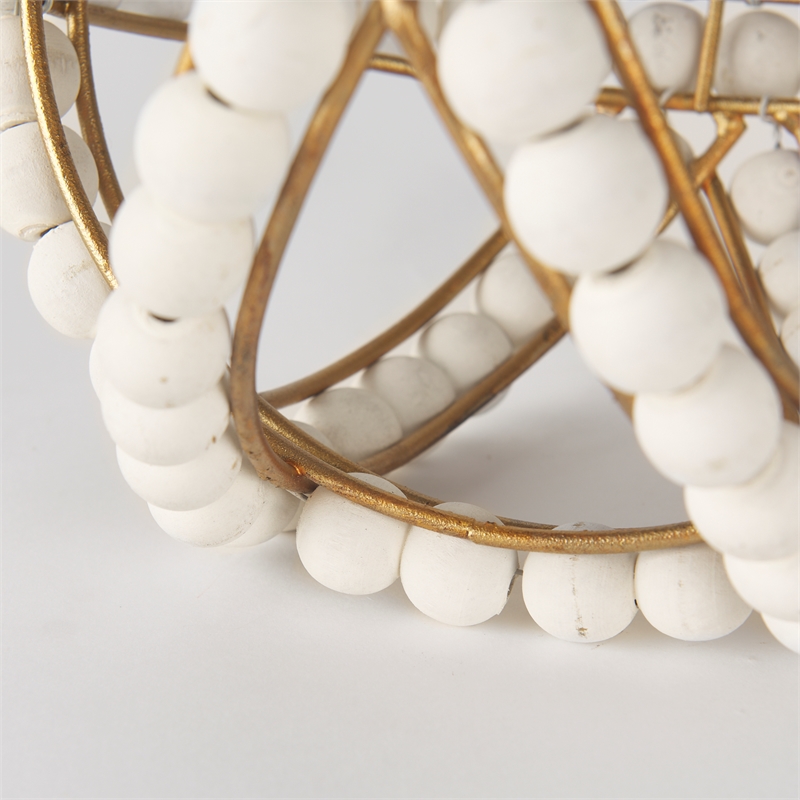Mercana Espanlade I Metal Orb with White Wood Beads