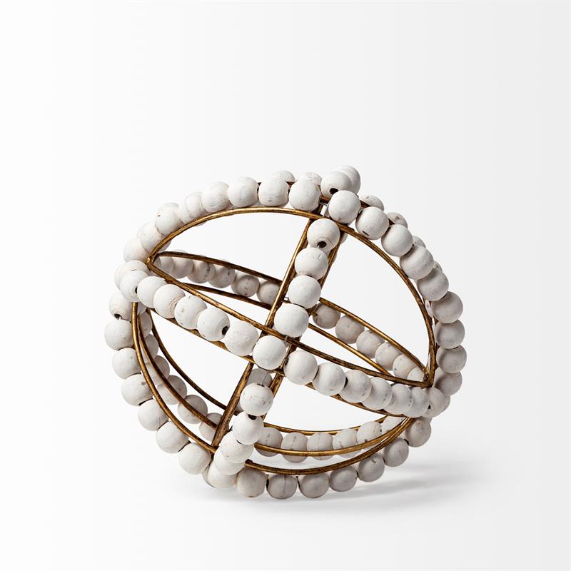 Mercana Espanlade I Metal Orb with White Wood Beads
