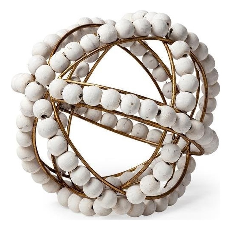 Mercana Espanlade I Metal Orb with White Wood Beads