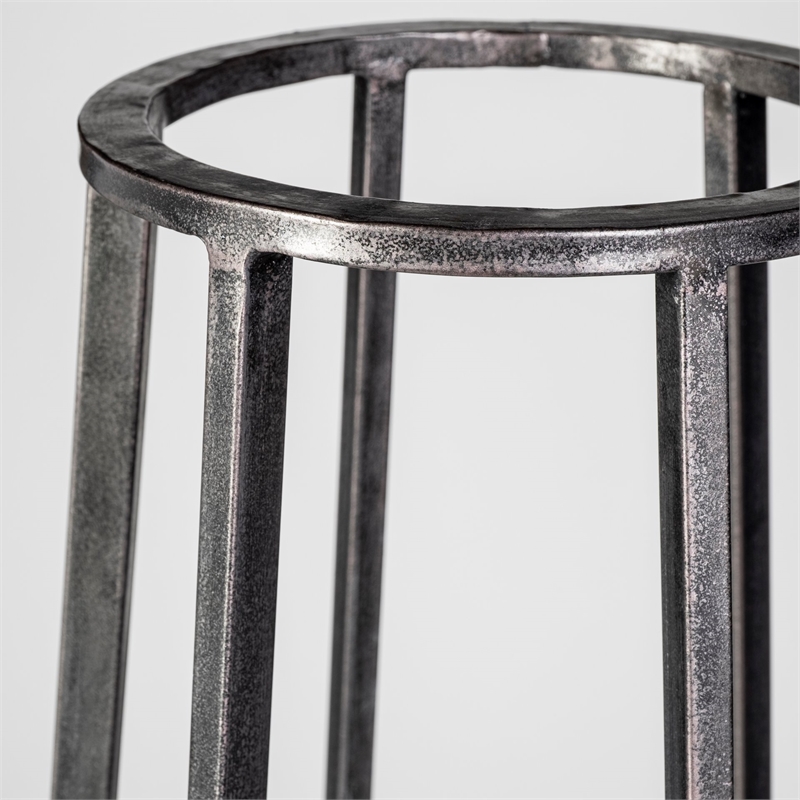 Mercana Bella Large Black Metal Cylindrical Cage Candle Holder Lantern