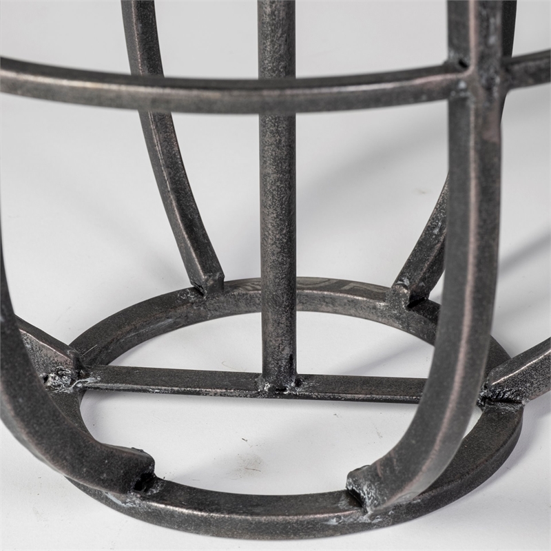 Mercana Bella Large Black Metal Cylindrical Cage Candle Holder Lantern