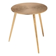 Mercana Reva I 24 x 21 Round Top Gold-Toned Metal Cast Aluminum Accent Table