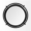 Merana Ada Round Shape Black Metal Frame Two-Tier w/Glass Shelf Bar Cart
