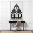 Mercana Vince 3 Drawer Metal Writing Desk in Matte Black