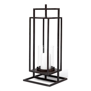 Mercana Albus II Small Black Metal Rectangular Table Candle Holder