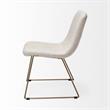 Mercana Sawyer I Cream Fabric Seat Gold Metal Frame Dining Chair