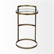 Mercana Reimer 15 x 26.5 Round Glass Top Gold Metal Frame Accent Table