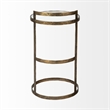 Mercana Reimer 15 x 26.5 Round Glass Top Gold Metal Frame Accent Table