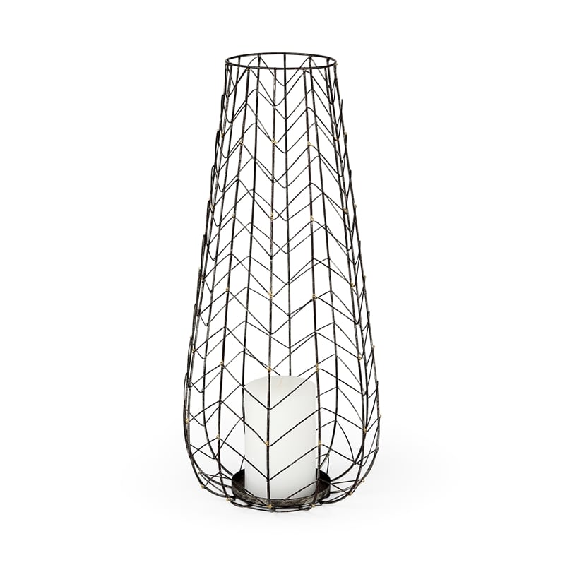 Mercana Petiole I Small Gold Toned Metal Table Candle Holder