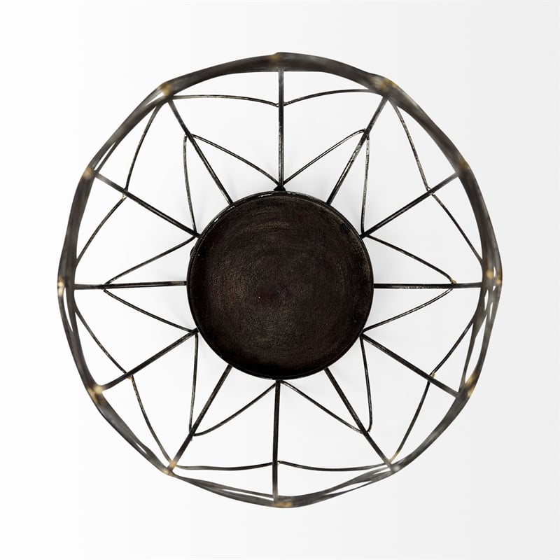 Mercana Petiole I Small Gold Toned Metal Table Candle Holder