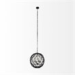 Mercana Dyson II 22.5x22.5 Black Metal Triangular Orb Four Bulb Ch&elier