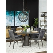 Mercana Dyson II 22.5x22.5 Black Metal Triangular Orb Four Bulb Ch&elier