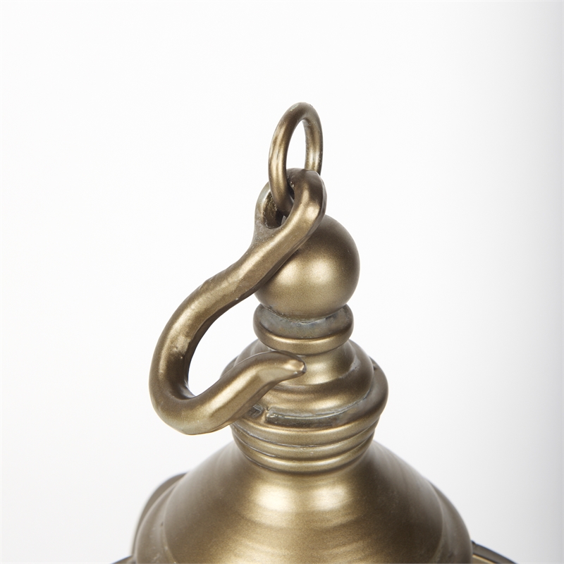 Mercana Gerson II Small Cage-Style Gold Metal Candle Holder Lantern