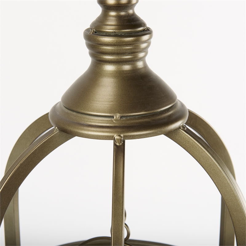 Mercana Gerson I Large Cage-Style Gold Metal Candle Holder Lantern