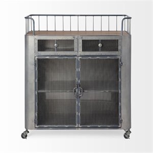 Mercana Udo 2 Door Cabinet Bar Cart in Gray