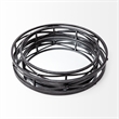 Mercana Piers Set of Two Black Metal Mirrored Round Trays