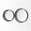 Mercana Piers Set of Two Black Metal Mirrored Round Trays