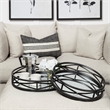 Mercana Piers Set of Two Black Metal Mirrored Round Trays