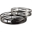 Mercana Piers Set of Two Black Metal Mirrored Round Trays