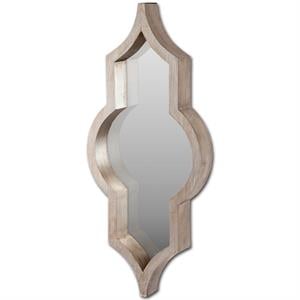 Mercana Furniture Tamanar 15x34 Brown Wood Frame Mirror