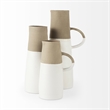 Mercana Hindley II Medium Two-Toned White/Natural Ceramic Jug