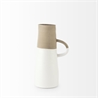 Mercana Hindley II Medium Two-Toned White/Natural Ceramic Jug