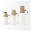 Mercana Hindley II Medium Two-Toned White/Natural Ceramic Jug