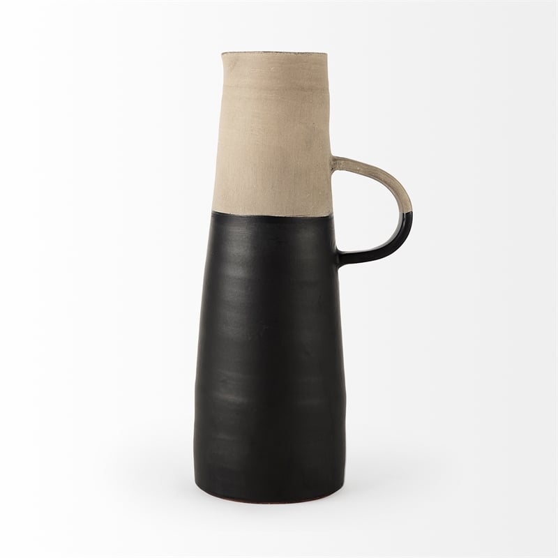 Mercana Garand III Large Two-Toned Black/Natural Ceramic Jug