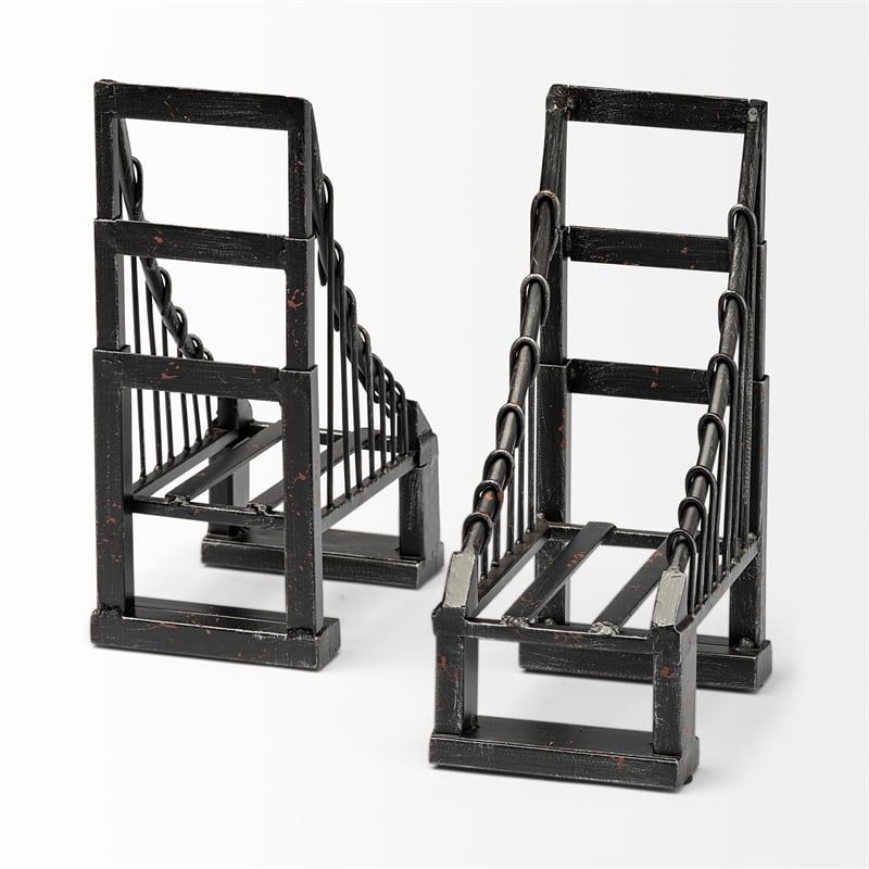 Mercana Wrought Iron Suspension Bridge Brown Metal Weighted Bookend