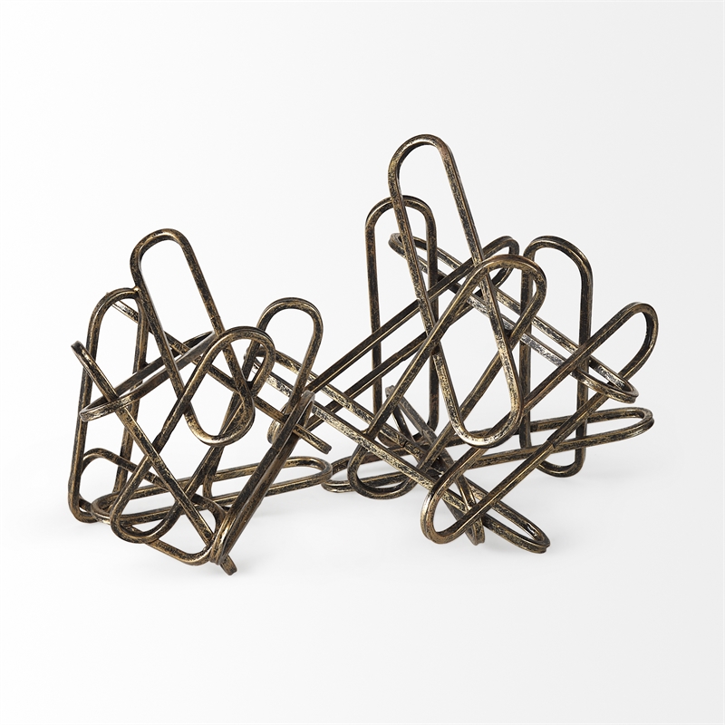 Mercana Henderson II Paperclip Inspired Gold Metal Decorative Object