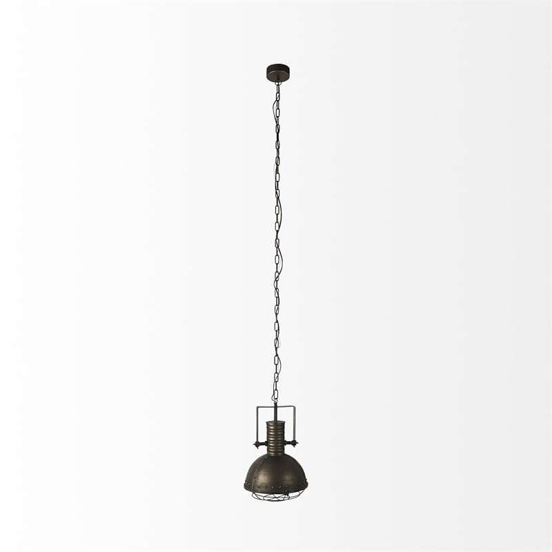 Mercana Zaio 12.5x18.5 Gray Metal Caged Bulb Pendant Light