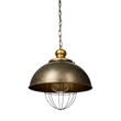 Mercana Dawson II Metal Antiqued Gold Pendant Dome Light