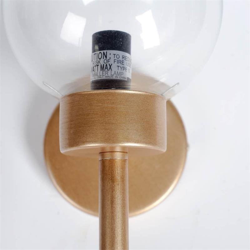 Mercana Boltern I 6x12 Gold Toned Metal and Glass Globe Wall Sconce