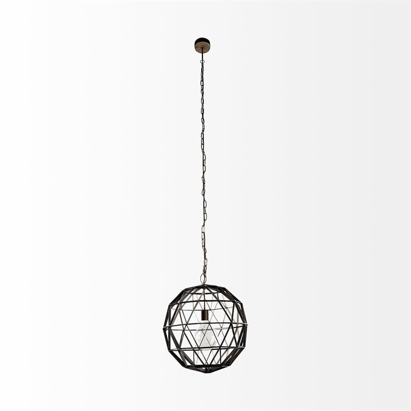 Mercana Dyson I 18x18 Black Metal Triangular Orb Pendant Light
