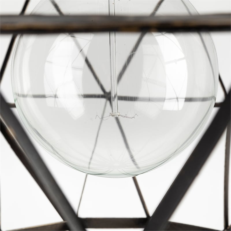 Mercana Dyson I 18x18 Black Metal Triangular Orb Pendant Light