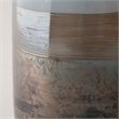 Mercana Nasser II Large Blue/Gold/Chrome Urn Style Glass Vase