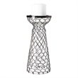 Mercana Shandra I Small Black Metal Snakeskin Pattern Glass Table Candle Holder